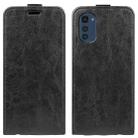 For Motorola Moto E32 4G R64 Texture Single Vertical Flip Leather Phone Case(Black) - 1