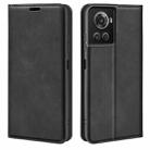 For OnePlus Ace / 10R Retro-skin Magnetic Suction Leather Phone Case(Black) - 1