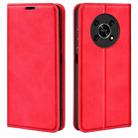 For Honor X30 / Magic 4 Lite Retro-skin Magnetic Suction Leather Phone Case(Red) - 1