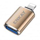 ENKAY ENK-AT110 8 Pin Male to USB 3.0 Female Aluminium Alloy OTG Adapter(Golden) - 1