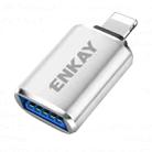 ENKAY ENK-AT110 8 Pin Male to USB 3.0 Female Aluminium Alloy OTG Adapter(Silver) - 1