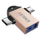 ENKAY ENK-AT112 2 in 1 Type-C + Micro USB to USB 3.0 Aluminium Alloy OTG Adapter(Golden) - 1