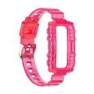 For Huawei Band 7 One-Piece Transparent Silicone Watch Band(Transparent Rose Red) - 1