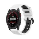 For Garmin Fenix 7X 26mm Silicone Sports Two-Color Watch Band(White+Black) - 1