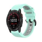 For Garmin Fenix 7X Solar 26mm Silicone Sports Two-Color Watch Band(Water Duck+Grey) - 1