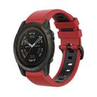 For Garmin Tactix 7 Pro 26mm Silicone Sports Two-Color Watch Band(Red+Black) - 1