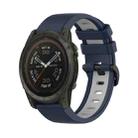 For Garmin Tactix 7 Pro 26mm Silicone Sports Two-Color Watch Band(Dark Blue+Grey) - 1