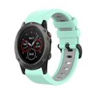 For Garmin Fenix 5X 26mm Silicone Sports Two-Color Watch Band(Water Duck+Grey) - 1