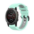 For Garmin Fenix 5X Plus 26mm Silicone Sports Two-Color Watch Band(Water Duck+Grey) - 1