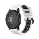 For Garmin Fenix 3 26mm Silicone Sports Two-Color Watch Band(White+Black) - 1