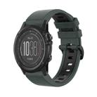 For Garmin Fenix 3 26mm Silicone Sports Two-Color Watch Band(Olive Green+Black) - 1