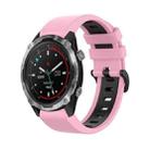 For Garmin Descent MK2 26mm Silicone Sports Two-Color Watch Band(Pink+Black) - 1