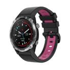 For Garmin Descent MK2 26mm Silicone Sports Two-Color Watch Band(Black+Pink) - 1