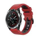 For Garmin Descent MK2 26mm Silicone Sports Two-Color Watch Band(Red+Black) - 1