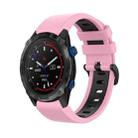 For Garmin Descent MK2i 26mm Silicone Sports Two-Color Watch Band(Pink+Black) - 1