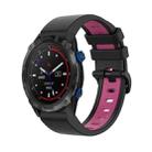 For Garmin Descent MK2i 26mm Silicone Sports Two-Color Watch Band(Black+Pink) - 1