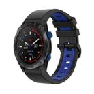 For Garmin Descent MK2i 26mm Silicone Sports Two-Color Watch Band(Black+Blue) - 1