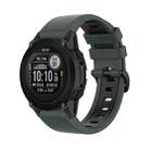 For Garmin Descent G1 22mm Silicone Sports Two-Color Watch Band(Olive Green+Black) - 1