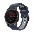 For Garmin EPIX Gen2 22mm Silicone Sports Two-Color Watch Band(Dark Blue+Grey) - 1