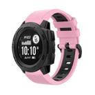 For Garmin Instinct 2 22mm Silicone Sports Two-Color Watch Band(Pink+Black) - 1