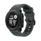 For Garmin Instinct 2 22mm Silicone Sports Two-Color Watch Band(Olive Green+Black) - 1