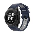 For Garmin Instinct 22mm Silicone Sports Two-Color Watch Band(Dark Blue+Grey) - 1