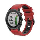 For Garmin Approach S62 22mm Silicone Sports Two-Color Watch Band(Red+Black) - 1