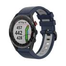 For Garmin Approach S62 22mm Silicone Sports Two-Color Watch Band(Dark Blue+Grey) - 1