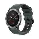 For Garmin Fenix 6 22mm Silicone Sports Two-Color Watch Band(Olive Green+Black) - 1