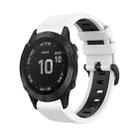 For Garmin Fenix 6 Pro 22mm Silicone Sports Two-Color Watch Band(White+Black) - 1