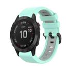 For Garmin Fenix 6 Pro 22mm Silicone Sports Two-Color Watch Band(Water Duck+Grey) - 1