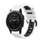 For Garmin Fenix 5 22mm Silicone Sports Two-Color Watch Band(White+Black) - 1