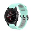 For Garmin Fenix 5 Plus 22mm Silicone Sports Two-Color Watch Band(Water Duck+Grey) - 1