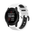 For Garmin Forerunner 945 22mm Silicone Sports Two-Color Watch Band(White+Black) - 1