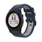 For Garmin Forerunner 935 22mm Silicone Sports Two-Color Watch Band(Dark Blue+Grey) - 1