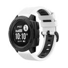 For Garmin Instinct 2S 22mm Silicone Sports Two-Color Watch Band(White+Black) - 1