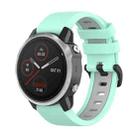 For Garmin Fenix 6S 22mm Silicone Sports Two-Color Watch Band(Water Duck+Grey) - 1