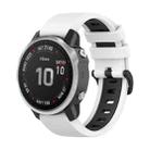 For Garmin Fenix 6S Pro 22mm Silicone Sports Two-Color Watch Band(White+Black) - 1