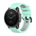 For Garmin Fenix 5S 22mm Silicone Sports Two-Color Watch Band(Water Duck+Grey) - 1