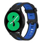 For Samsung Galaxy Watch 4 40mm 20mm Vertical Pattern Two-Color Silicone Watch Band(Black+Blue) - 1