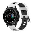 For Samsung Galaxy Watch 4 Classic 46mm 20mm Vertical Pattern Two-Color Silicone Watch Band(White+Black) - 1