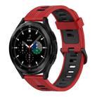 For Samsung Galaxy Watch 4 Classic 46mm 20mm Vertical Pattern Two-Color Silicone Watch Band(Red+Black) - 1