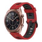 For Samsung Galaxy Watch3 41mm 20mm Vertical Pattern Two-Color Silicone Watch Band(Red+Black) - 1