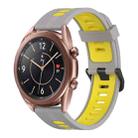 For Samsung Galaxy Watch3 41mm 20mm Vertical Pattern Two-Color Silicone Watch Band(Grey+Yellow) - 1