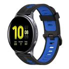 For Samsung Galaxy Watch Active 2 40mm 20mm Vertical Pattern Two-Color Silicone Watch Band(Black+Blue) - 1