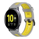 For Samsung Galaxy Watch Active 2 40mm 20mm Vertical Pattern Two-Color Silicone Watch Band(Grey+Yellow) - 1