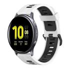 For Samsung Galaxy Watch Active 2 44mm 20mm Vertical Pattern Two-Color Silicone Watch Band(White+Black) - 1