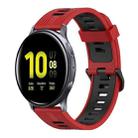 For Samsung Galaxy Watch Active 2 44mm 20mm Vertical Pattern Two-Color Silicone Watch Band(Red+Black) - 1
