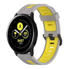 For Samsung Galaxy Watch Active 40mm 20mm Vertical Pattern Two-Color Silicone Watch Band(Grey+Yellow) - 1