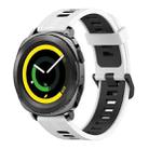 For Samsung Gear Sport 20mm Vertical Pattern Two-Color Silicone Watch Band(White+Black) - 1